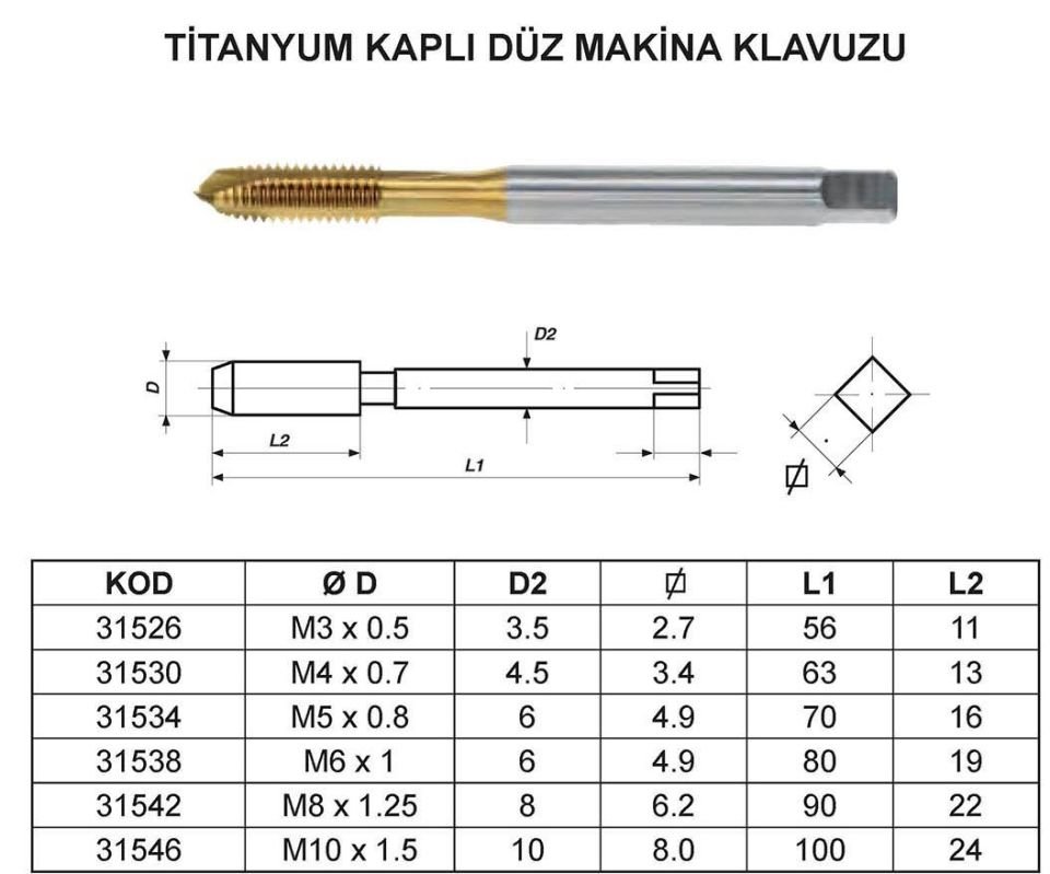DÜZ MAKİNA KILAVUZU TİTAN KAPLI