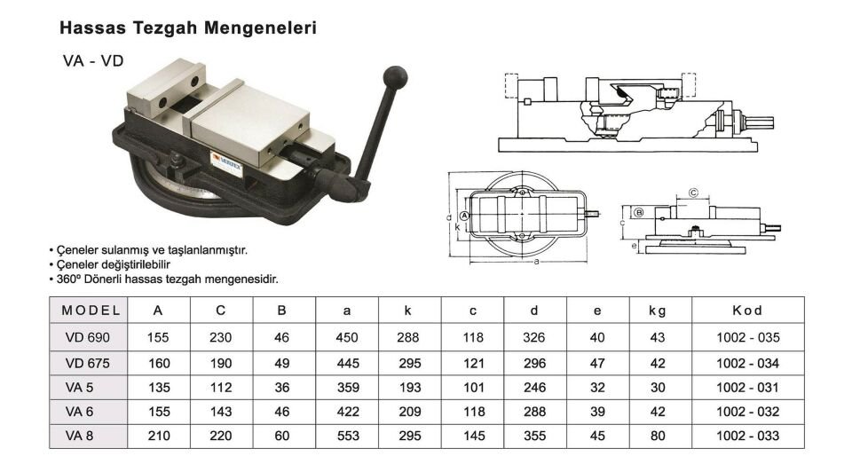 152X190 Freze Mengenesi VD-675