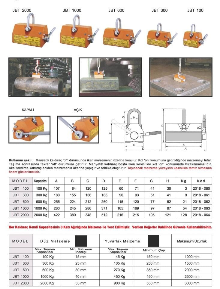 Manyetik Kaldıraç 3000 KG